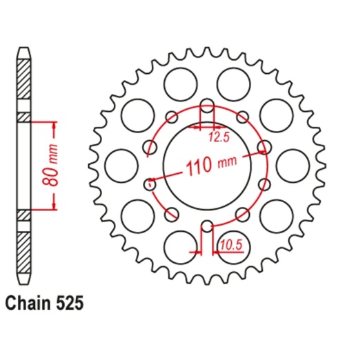 MTX Optional Rear Sprocket 45T for Triumph SPEEDMASTER 790 2003-2005