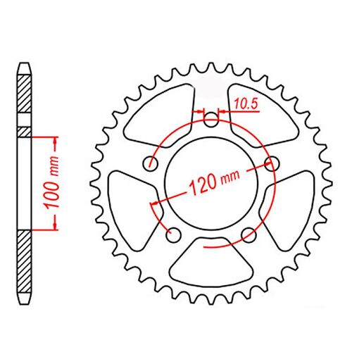 SPROCKET REAR MTX 703 40T #520