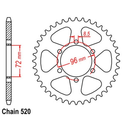 Rear Sprocket 43T