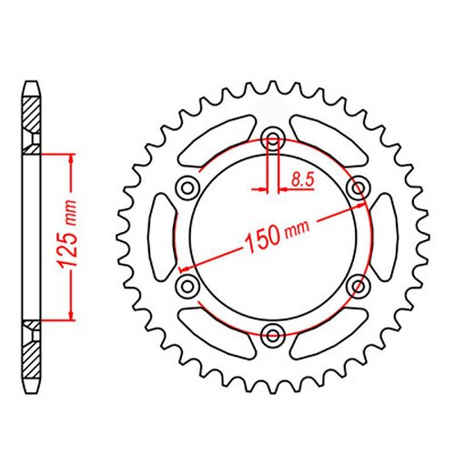 MTX Optional Rear Sprocket 40T for HUSABERG 600FE/FC 2000-2001